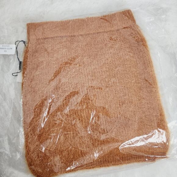 Callahan Revolve Genny Eyelash Fuzzy Knit Mini Skirt Amber Glow XS Fall - Picture 13 of 14